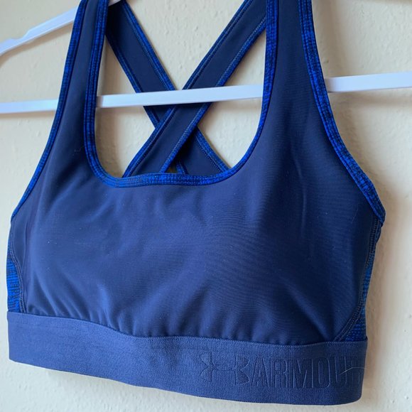 Under Armour Blue Compression Sports Bra Small - Picture 2 of 4